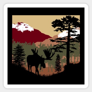 Moose Sunset Sticker